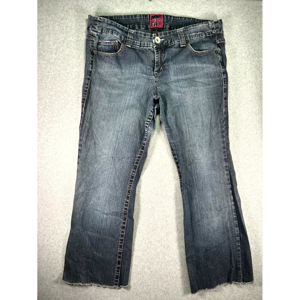 Torrid Bootcut Jeans Womens 16 Gray Denim Cotton Stretch Pockets Casual Raw Hem